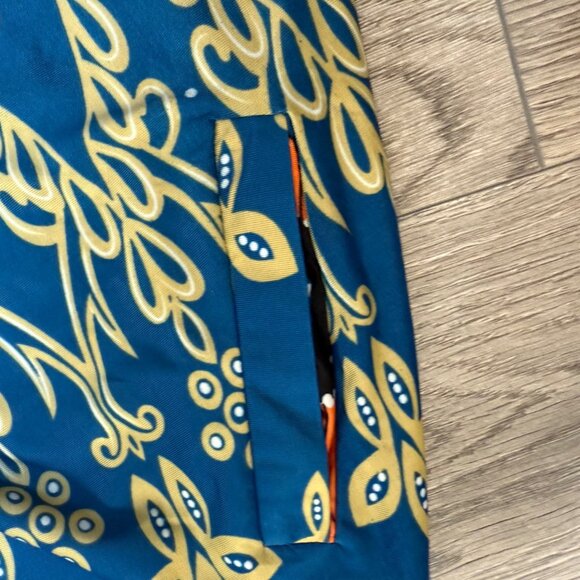 R&B Collection Flower Power Tunic Dress Size XL Floral Retro Blue Orange - Picture 4 of 14